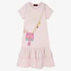 AIGNER Teen Girls Pink Cotton Crossbody Bag Dress