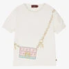 AIGNER Teen Girls White Bag Print T-Shirt