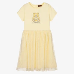 AIGNER Teen Girls Yellow Tulle Dress