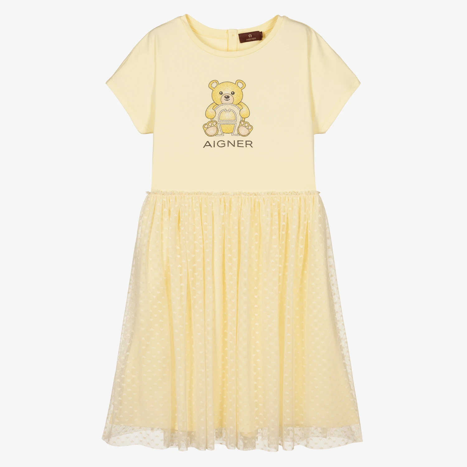 AIGNER Teen Girls Yellow Tulle Dress 1 AIGNER Teen Girls Yellow Tulle Dress