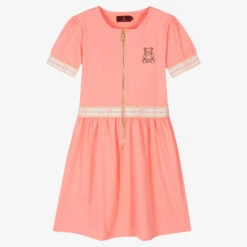 AIGNER Teen Pink Bear Logo Zip Dress