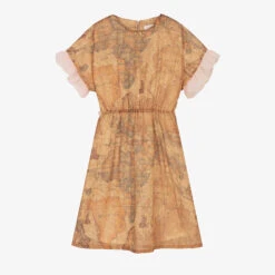 Alviero Martini Teen Girls Dark Beige Geo Map Chiffon Dress -Molo Store alviero martini teen girls dark beige geo map chiffon dress 494609 7732fd9b936efa4d920e91f3661805825eeeb703