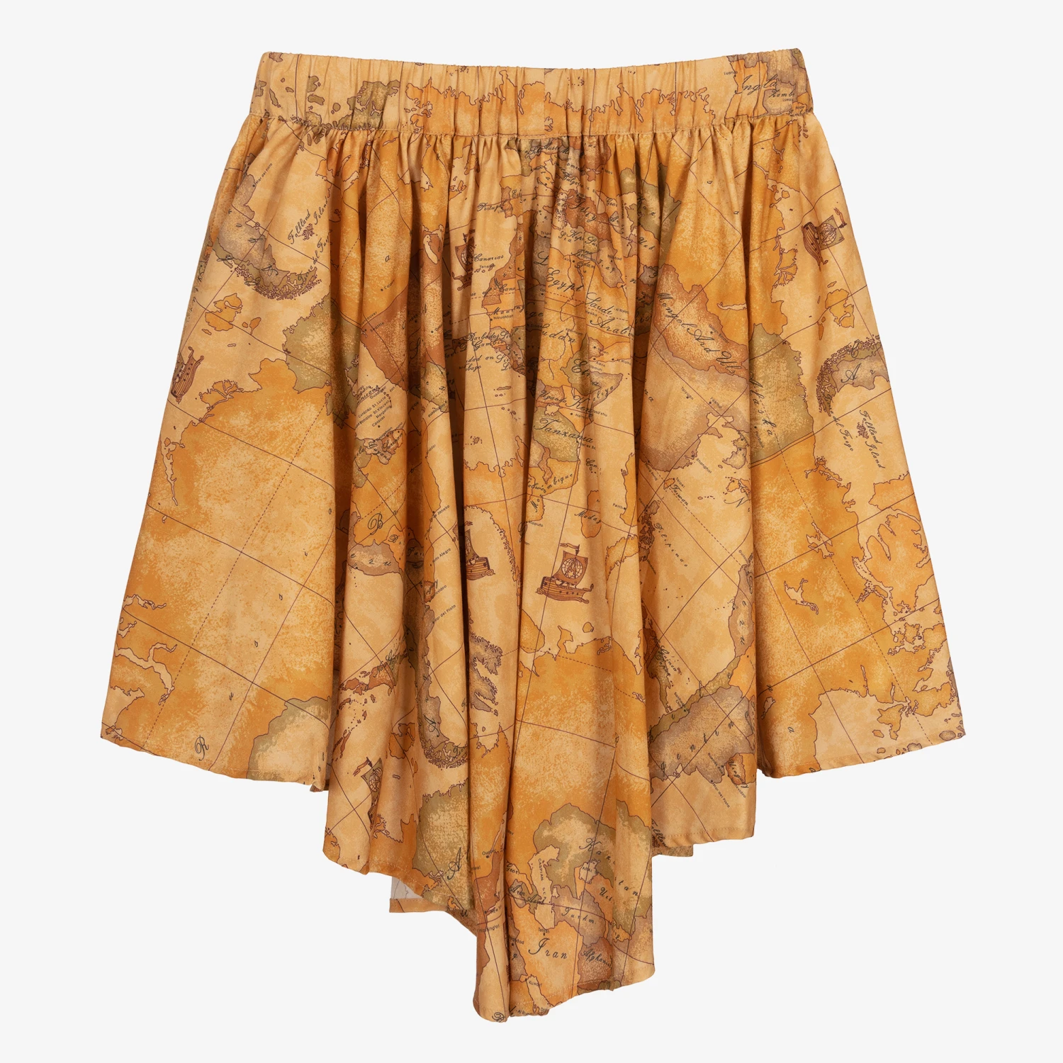 Alviero Martini Teen Girls Dark Beige Geo Map Skirt 2 Alviero Martini Teen Girls Dark Beige Geo Map Skirt - Image 2