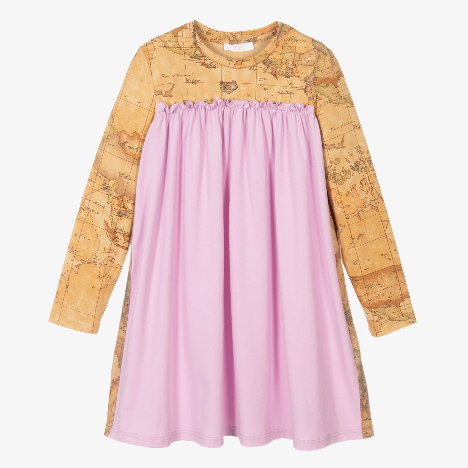 Alviero Martini Teen Girls Lilac Map Dress 1 Alviero Martini Teen Girls Lilac Map Dress