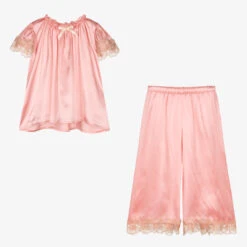 AMIKI Children Teen Girls Dark Pink Silk Pyjamas