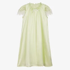 AMIKI Children Teen Girls Green Silk Nightdress