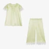 AMIKI Children Teen Girls Green Silk Pyjamas