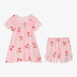AMIKI Children Teen Girls Pink Raspberry Short Pyjamas
