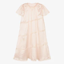 AMIKI Children Teen Girls Pink Silk Nightdress
