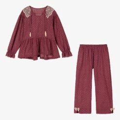 AMIKI Children Teen Girls Red Pyjamas