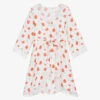 AMIKI Children Teen Girls White Poppy Dressing Gown