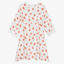 AMIKI Children Teen Girls White Poppy Dressing Gown -Molo Store amiki children teen girls white poppy dressing gown 494582 f9721c596b3cea797e3a4d250d4f83d902514a93