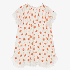 AMIKI Children Teen Girls White & Red Poppy Nightdress