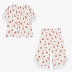 AMIKI Children Teen Girls White & Red Poppy Pyjamas -Molo Store amiki children teen girls white red poppy pyjamas 494586 38f888d532a10b73195f158fd6ad4d047da99e76