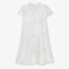 AMIKI Children Teen Girls White Silk Nightdress