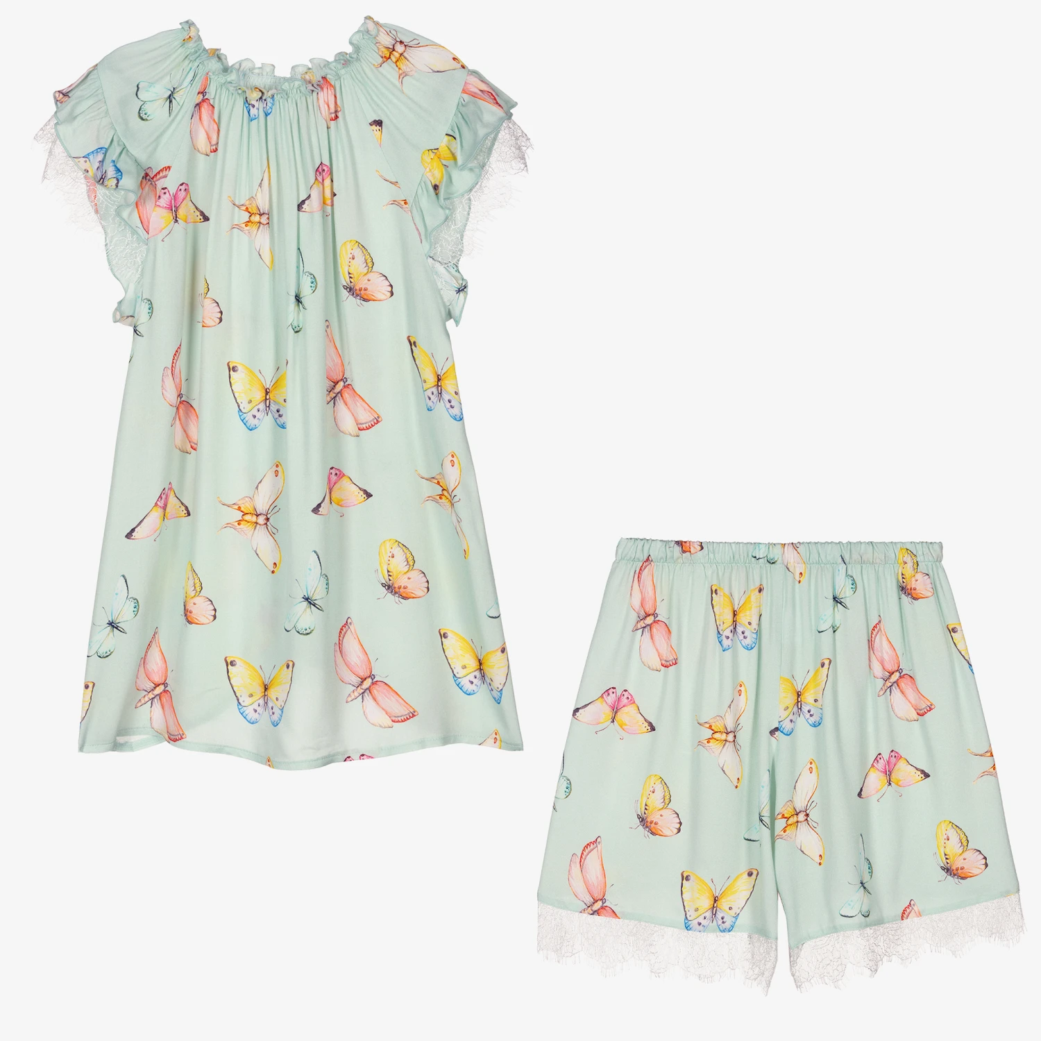 AMIKI Children Teen Green Butterfly Pyjamas 2 AMIKI Children Teen Green Butterfly Pyjamas - Image 2