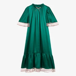 AMIKI Children Teen Green Silk Nightdress