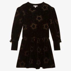 Angel's Face Teen Black Star Velour Dress