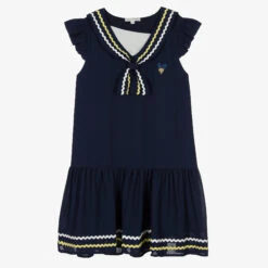 Angel's Face Teen Girls Navy Blue Crêpe Sailor Dress