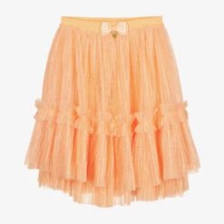 Angel's Face Teen Girls Orange Tulle Skirt