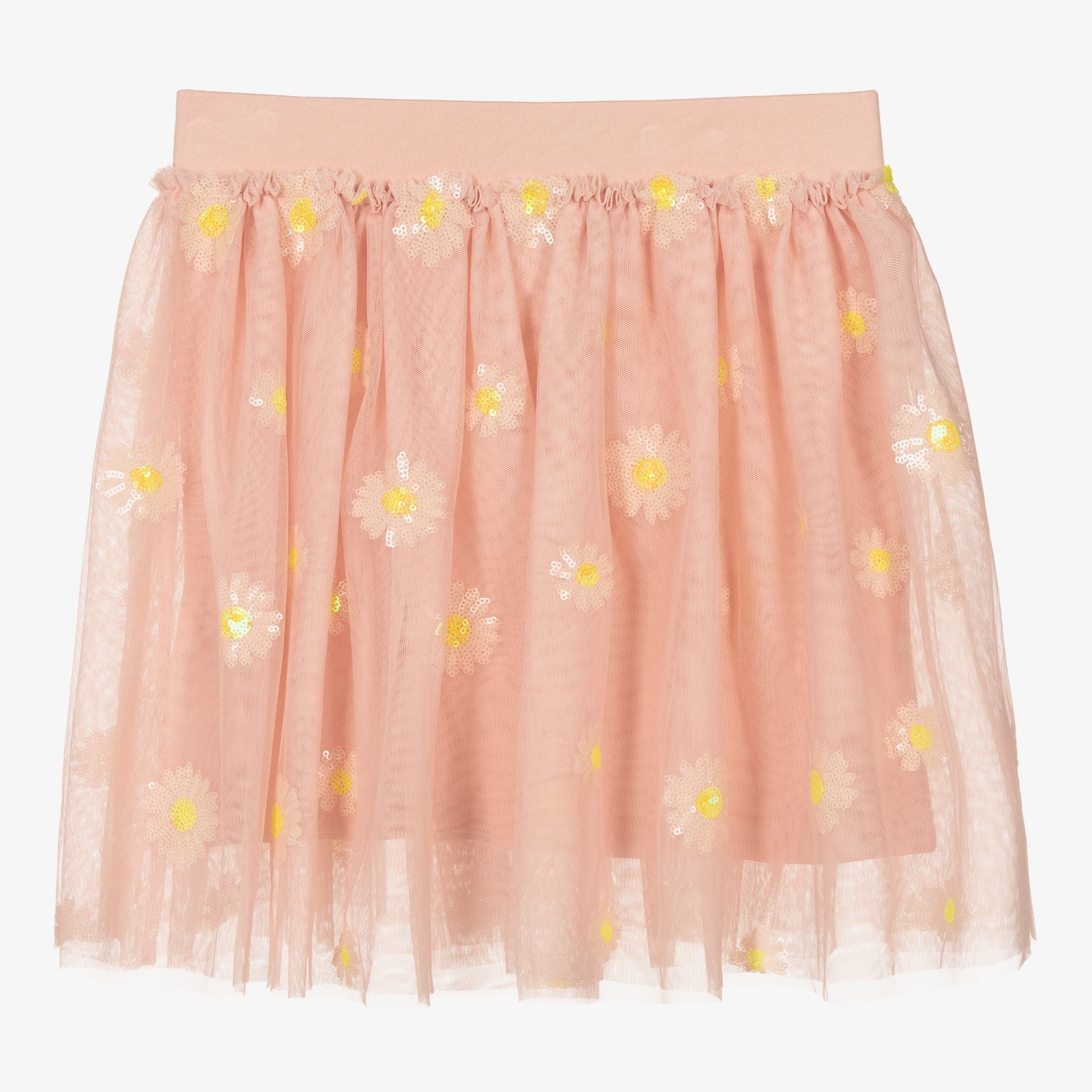 Angel's Face Teen Girls Pink Daisies Tulle Skirt 2 Angel's Face Teen Girls Pink Daisies Tulle Skirt - Image 2