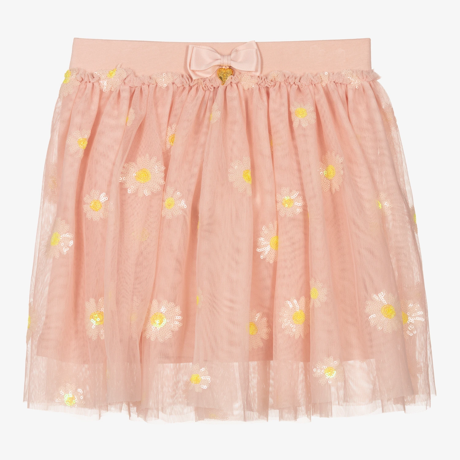 Angel's Face Teen Girls Pink Daisies Tulle Skirt 1 Angel's Face Teen Girls Pink Daisies Tulle Skirt