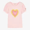 Angel's Face Teen Girls Pink Tulle Heart T-Shirt