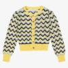 Angel's Face Teen Girls Yellow & Blue Knitted Cardigan