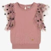 Angel's Face Teen Pink Tulle Sleeves Top