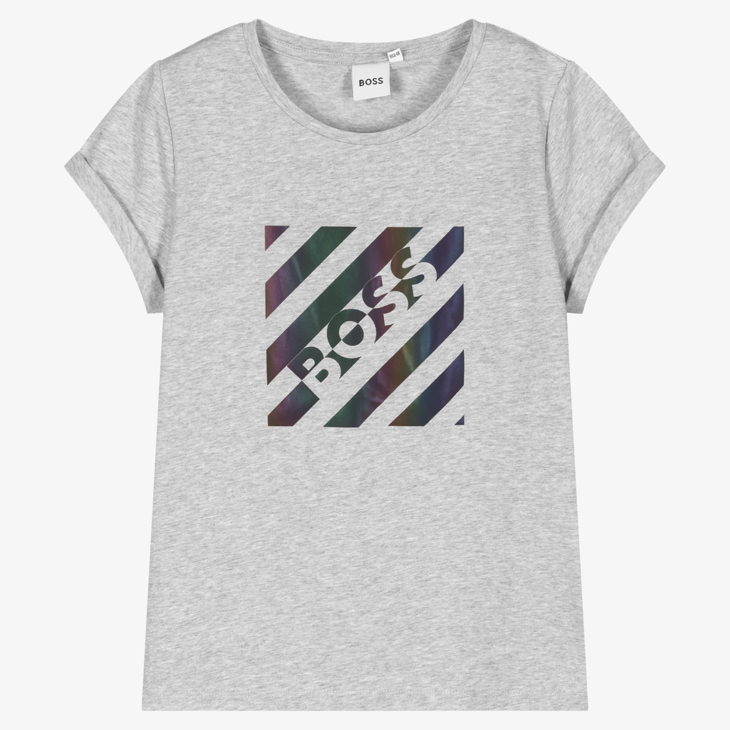 BOSS Teen Girls Grey Logo T-Shirt 1 BOSS Teen Girls Grey Logo T-Shirt