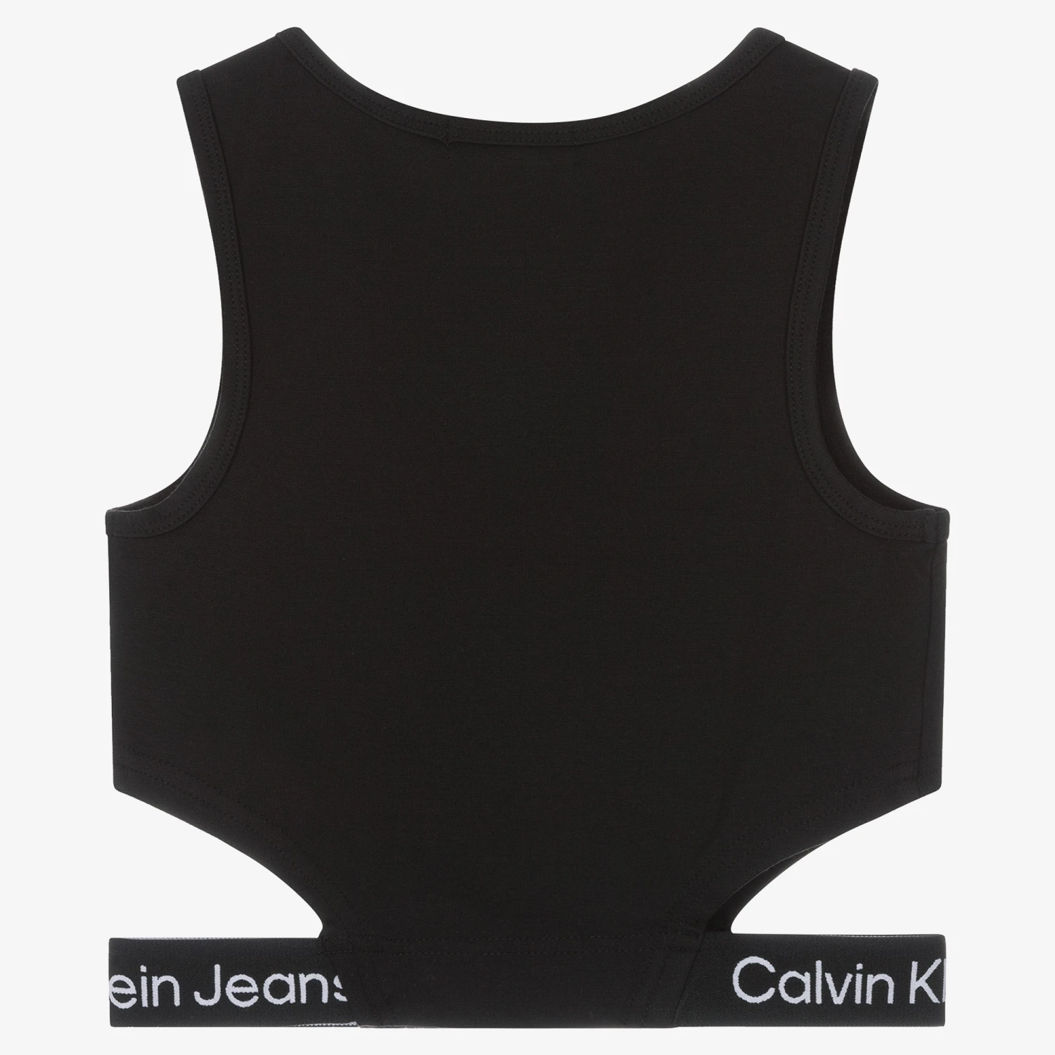 Calvin Klein Jeans Teen Black Logo Tape Top 2 Calvin Klein Jeans Teen Black Logo Tape Top - Image 2