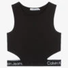 Calvin Klein Jeans Teen Black Logo Tape Top