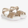 Calvin Klein Jeans Teen Girls Gold & Glitter Velcro Sandals