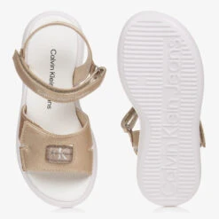 Calvin Klein Jeans Teen Girls Gold & Glitter Velcro Sandals -Molo Store calvin klein teen girls gold glitter velcro sandals 505055 d169e4f0d43554e005958c876a137869ce162cd4