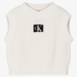 Calvin Klein Jeans Teen Girls Ivory Knit Tank Top