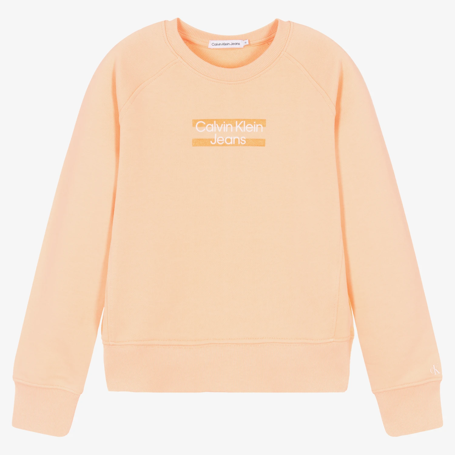 Calvin Klein Jeans Teen Girls Orange Logo Sweatshirt 1 Calvin Klein Jeans Teen Girls Orange Logo Sweatshirt