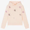 Calvin Klein Jeans Teen Girls Pale Pink Cotton Logo Hoodie