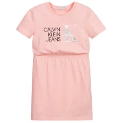 Calvin Klein Jeans Teen Girls Pink T-Shirt Dress