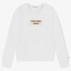 Calvin Klein Jeans Teen Girls White Logo Sweatshirt