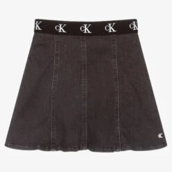 Calvin Klein Jeans Teen Grey Flared Denim Skirt
