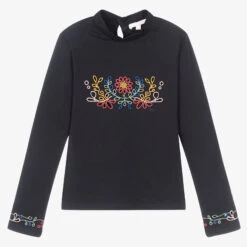 Chloé Teen Girls Blue Cotton Top