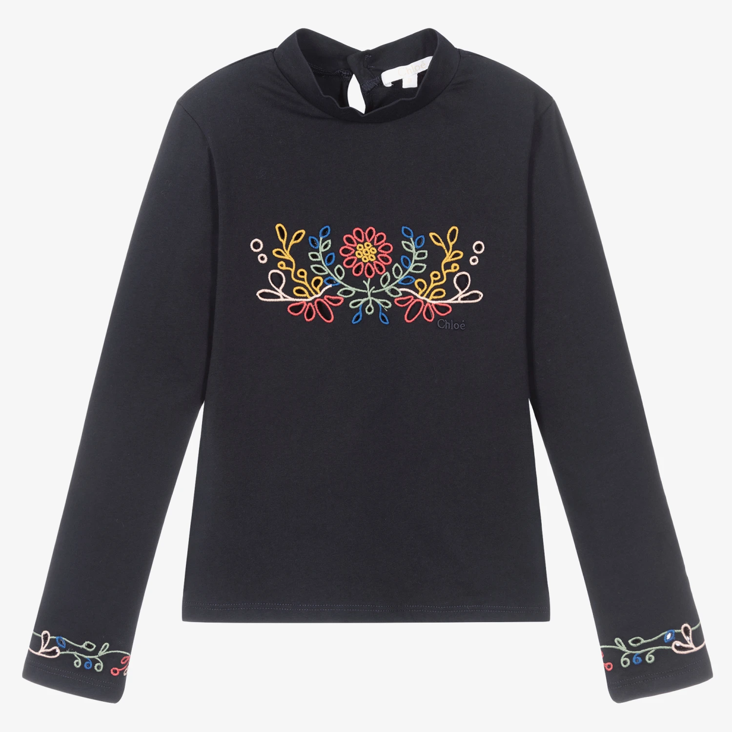 Chloé Teen Girls Blue Cotton Top 1 Chloé Teen Girls Blue Cotton Top