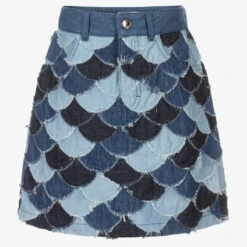Chloé Teen Girls Blue Denim Skirt