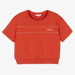 Chloé Teen Girls Burnt Orange Cotton Sweatshirt
