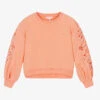 Chloé Teen Girls Coral Orange Floral Sweatshirt