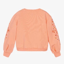 Chloé Teen Girls Coral Orange Floral Sweatshirt -Molo Store chloe teen girls coral orange floral sweatshirt 500331 a8299fbe8dce8ddd01f9219e4b73e12dc2da3498