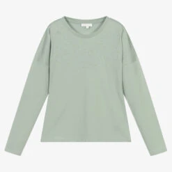 Chloé Teen Girls Green Cotton Top