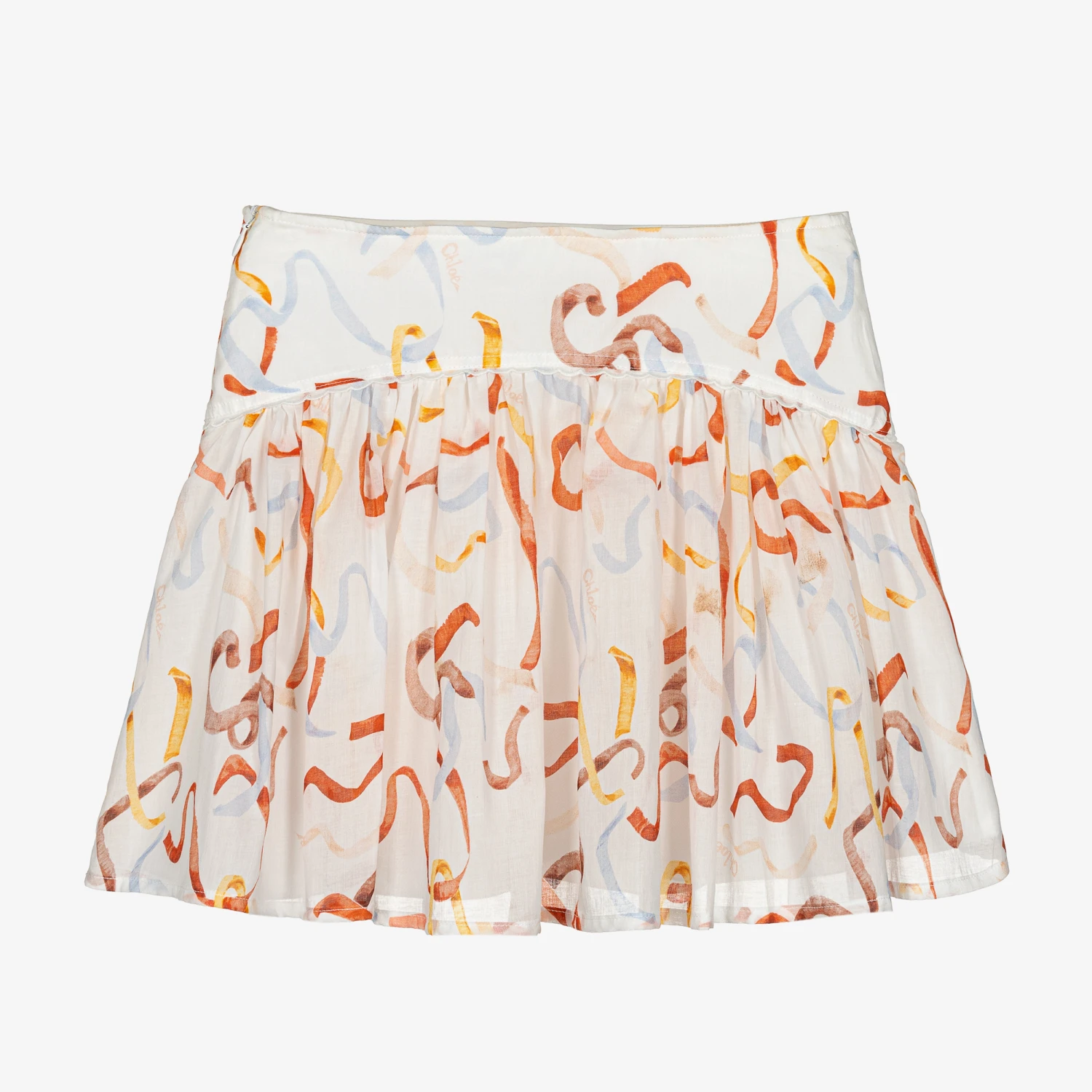 Chloé Teen Girls Ivory Cotton Ribbon Skirt 3 Chloé Teen Girls Ivory Cotton Ribbon Skirt - Image 3