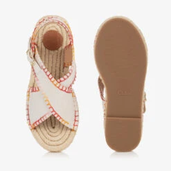 Chloé Teen Girls Ivory Cross-Over Logo Sandals -Molo Store chloe teen girls ivory cross over logo sandals 500248 7b6b3f6a2c8282a5d3ce8e2f3c29afd56d1f5622