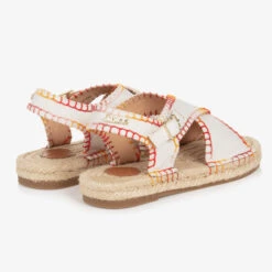 Chloé Teen Girls Ivory Cross-Over Logo Sandals -Molo Store chloe teen girls ivory cross over logo sandals 500248 f22cd0101ead671868c4a922ab7c3c579798b145